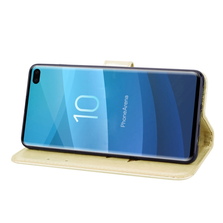 Rose Embossed Horizontal Flip PU Leather Case for Galaxy S10 Plus, with Holder & Card Slots & Wallet