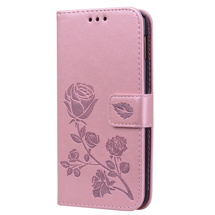Rose Embossed Horizontal Flip PU Leather Case for Galaxy S10e, with Holder & Card Slots & Wallet