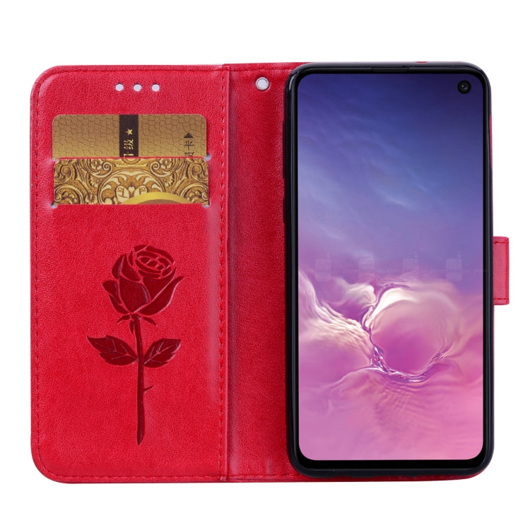Rose Embossed Horizontal Flip PU Leather Case for Galaxy S10e, with Holder & Card Slots & Wallet