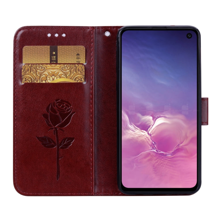 Rose Embossed Horizontal Flip PU Leather Case for Galaxy S10e, with Holder & Card Slots & Wallet
