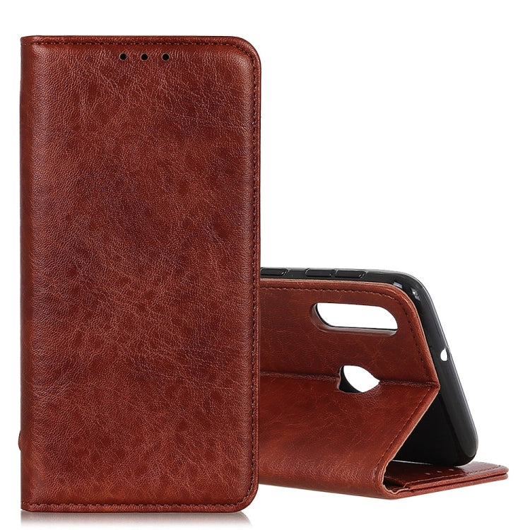 Magnetic Retro Crazy Horse Texture Horizontal Flip Leather Case for Galaxy M20, with Holder & Card Slots & Photo Frame