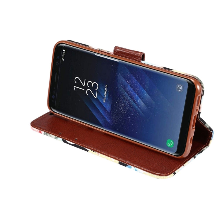 Dibase For Galaxy S8 Cotton Print Texture Horizontal Flip Leather Case with Holder & Card Slots