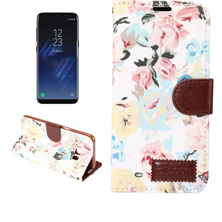 Dibase For Galaxy S8 Cotton Print Texture Horizontal Flip Leather Case with Holder & Card Slots