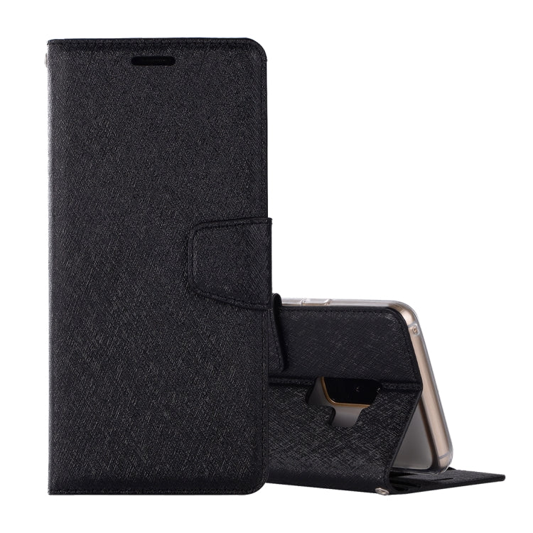 For Galaxy S9+ Silk Texture Horizontal Flip Leather Case with Holder & Card slots & Wallet & Photo Frame