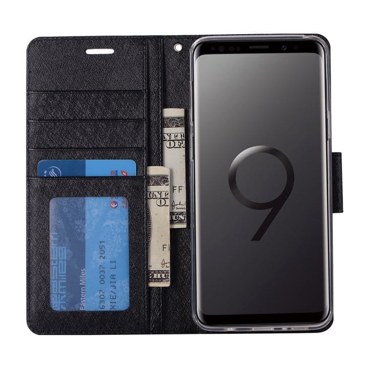For Galaxy S9+ Silk Texture Horizontal Flip Leather Case with Holder & Card slots & Wallet & Photo Frame