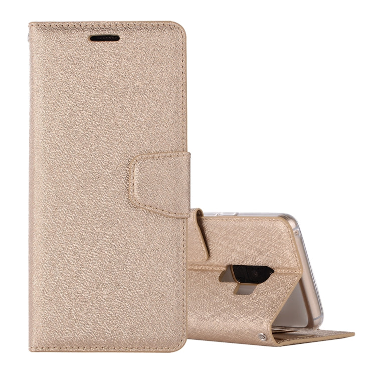 For Galaxy S9+ Silk Texture Horizontal Flip Leather Case with Holder & Card slots & Wallet & Photo Frame