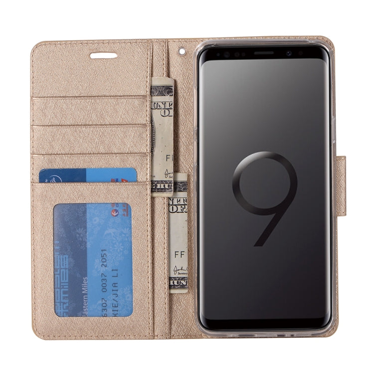 For Galaxy S9+ Silk Texture Horizontal Flip Leather Case with Holder & Card slots & Wallet & Photo Frame