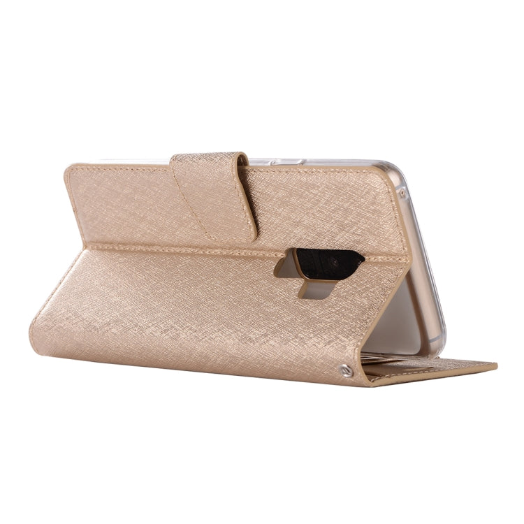 For Galaxy S9+ Silk Texture Horizontal Flip Leather Case with Holder & Card slots & Wallet & Photo Frame