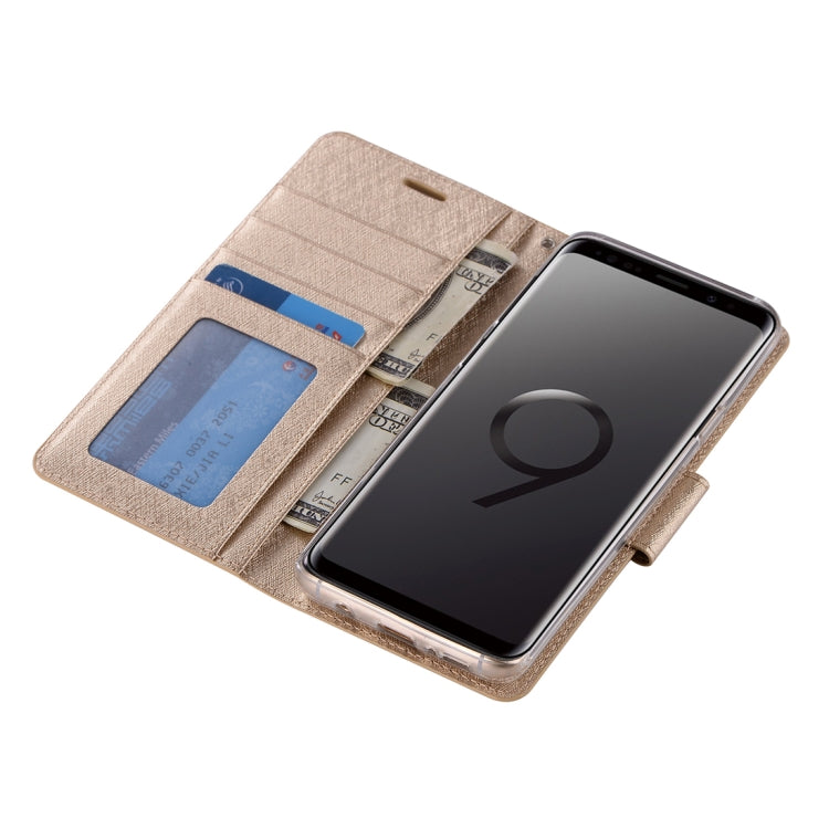 For Galaxy S9+ Silk Texture Horizontal Flip Leather Case with Holder & Card slots & Wallet & Photo Frame