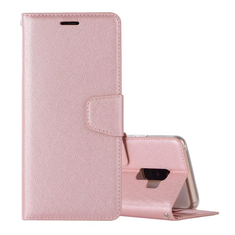 For Galaxy S9+ Silk Texture Horizontal Flip Leather Case with Holder & Card slots & Wallet & Photo Frame
