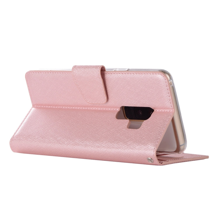 For Galaxy S9+ Silk Texture Horizontal Flip Leather Case with Holder & Card slots & Wallet & Photo Frame