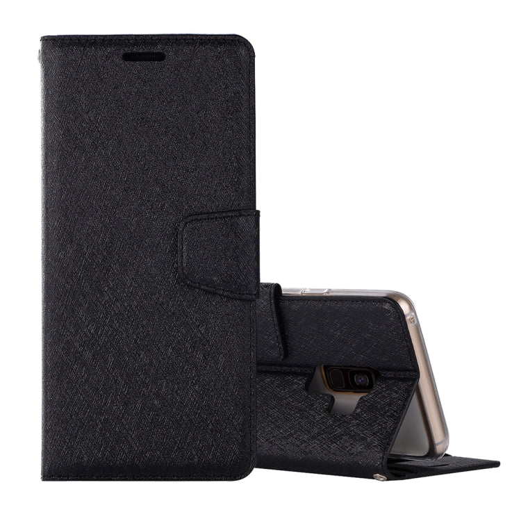 For Galaxy S9 Silk Texture Horizontal Flip Leather Case with Holder & Card slots & Wallet & Photo Frame