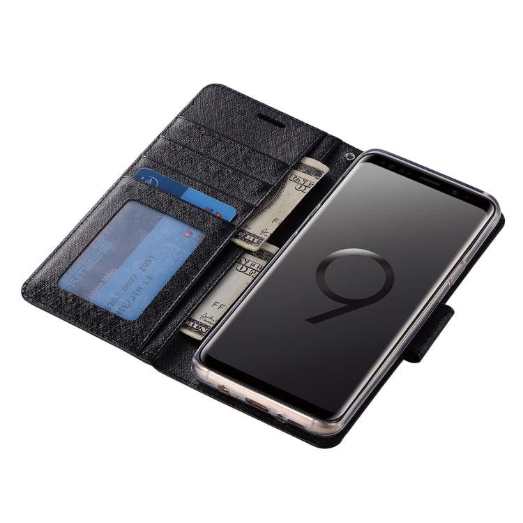 For Galaxy S9 Silk Texture Horizontal Flip Leather Case with Holder & Card slots & Wallet & Photo Frame