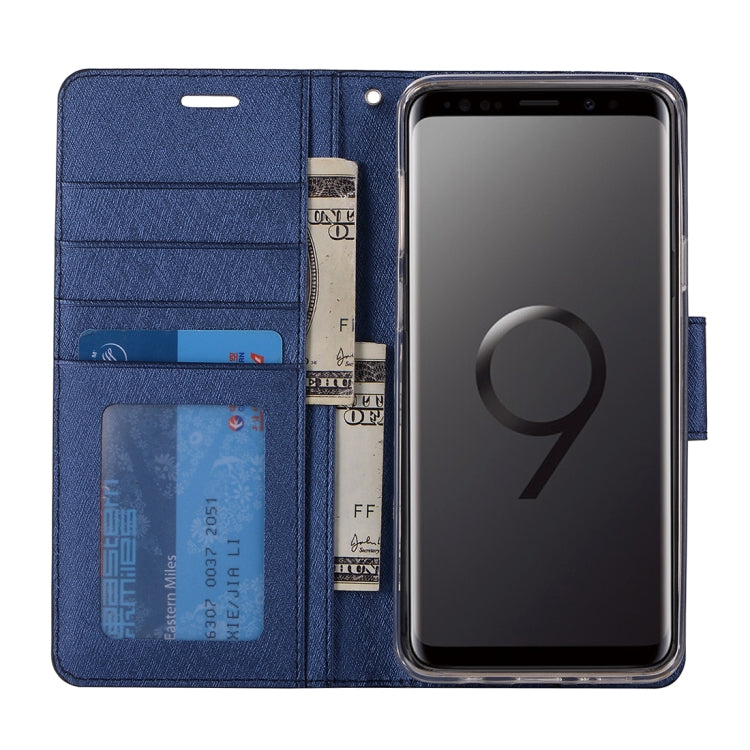 For Galaxy S9 Silk Texture Horizontal Flip Leather Case with Holder & Card slots & Wallet & Photo Frame