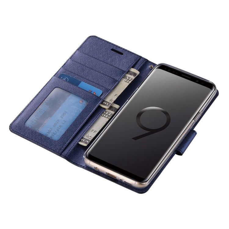 For Galaxy S9 Silk Texture Horizontal Flip Leather Case with Holder & Card slots & Wallet & Photo Frame