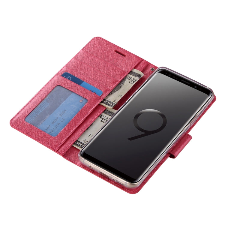 For Galaxy S9 Silk Texture Horizontal Flip Leather Case with Holder & Card slots & Wallet & Photo Frame