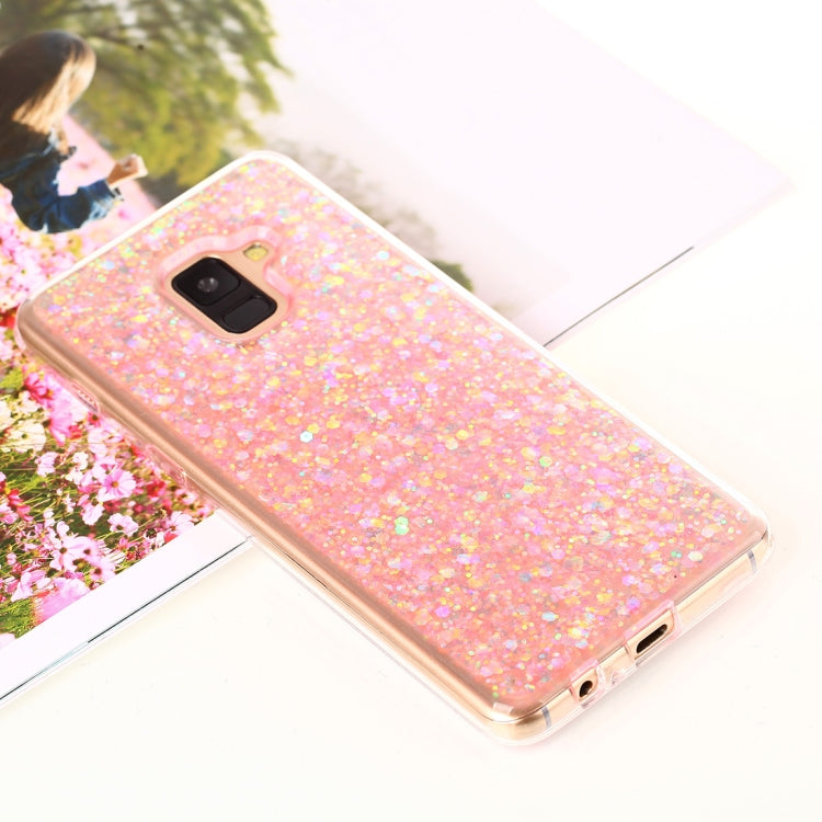 For Galaxy A8+ (2018) Glitter Powder Soft TPU Protective Case