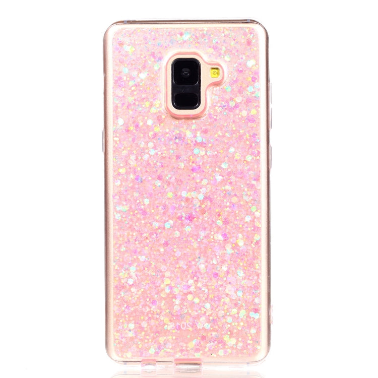 For Galaxy A8+ (2018) Glitter Powder Soft TPU Protective Case