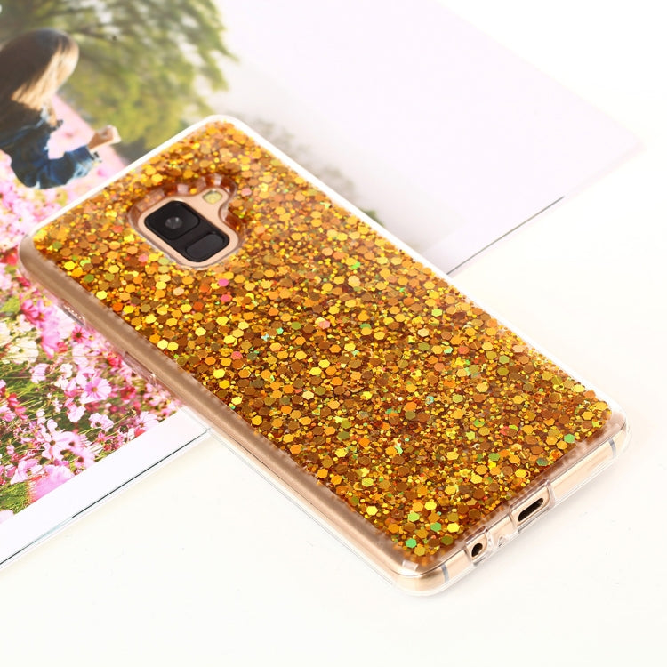 For Galaxy A8+ (2018) Glitter Powder Soft TPU Protective Case
