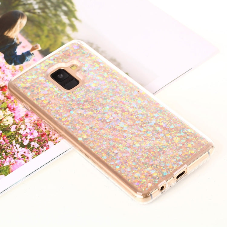 For Galaxy A8+ (2018) Glitter Powder Soft TPU Protective Case
