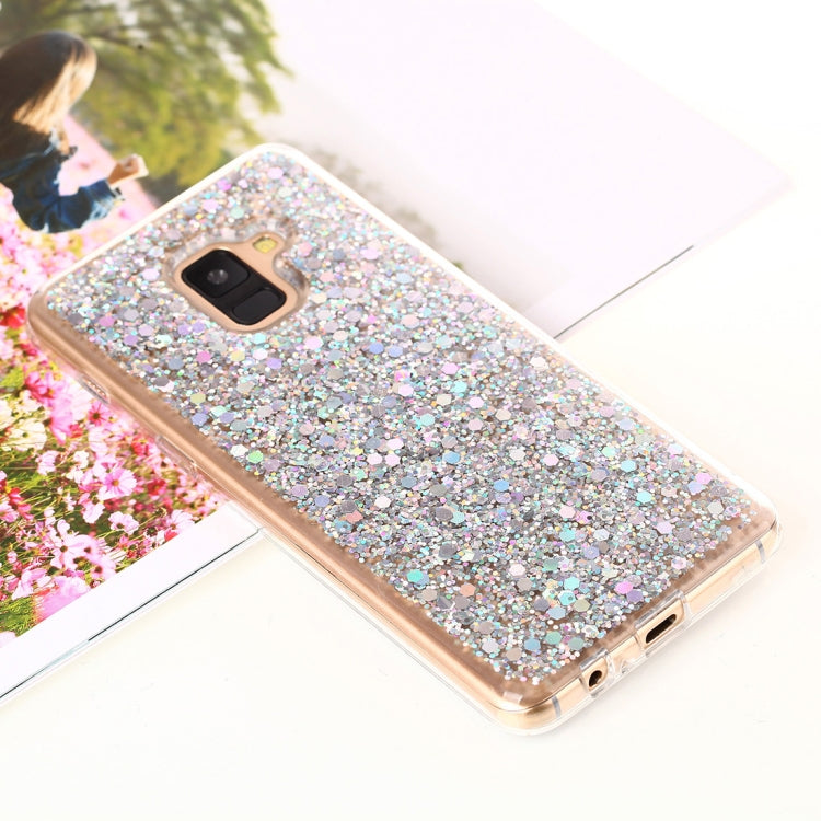 For Galaxy A8+ (2018) Glitter Powder Soft TPU Protective Case