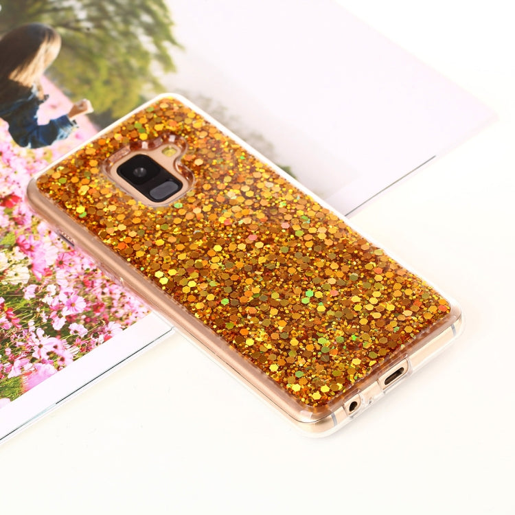 For Galaxy A8 (2018) Glitter Powder Soft TPU Protective Case