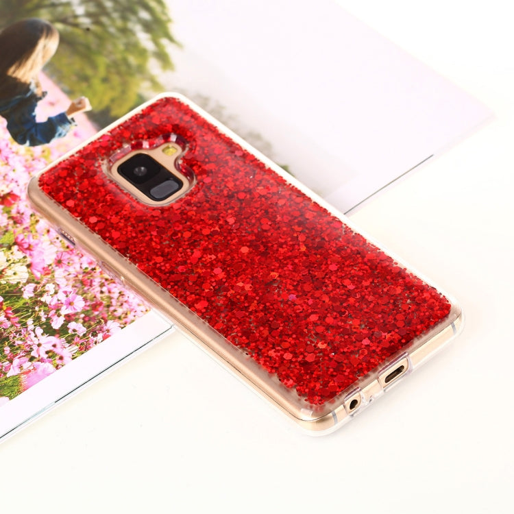 For Galaxy A8 (2018) Glitter Powder Soft TPU Protective Case