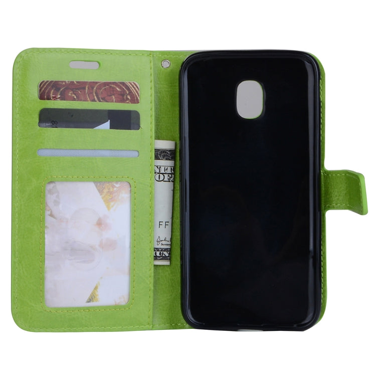For Galaxy J3 (2017) (EU Version) Crazy Horse Texture Horizontal Flip Leather Case with Holder & Card Slots & Wallet & Photo Frame