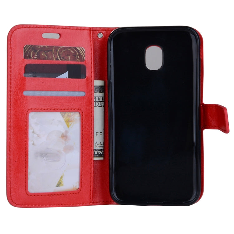 For Galaxy J3 (2017) (EU Version) Crazy Horse Texture Horizontal Flip Leather Case with Holder & Card Slots & Wallet & Photo Frame