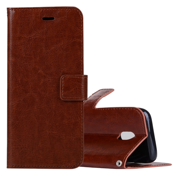 For Galaxy J3 (2017) (EU Version) Crazy Horse Texture Horizontal Flip Leather Case with Holder & Card Slots & Wallet & Photo Frame