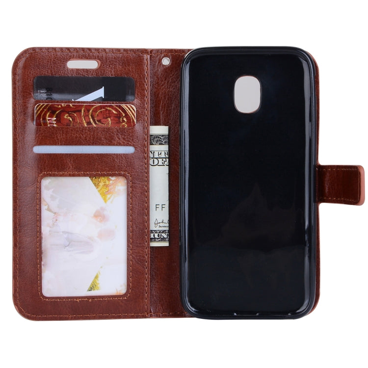 For Galaxy J3 (2017) (EU Version) Crazy Horse Texture Horizontal Flip Leather Case with Holder & Card Slots & Wallet & Photo Frame