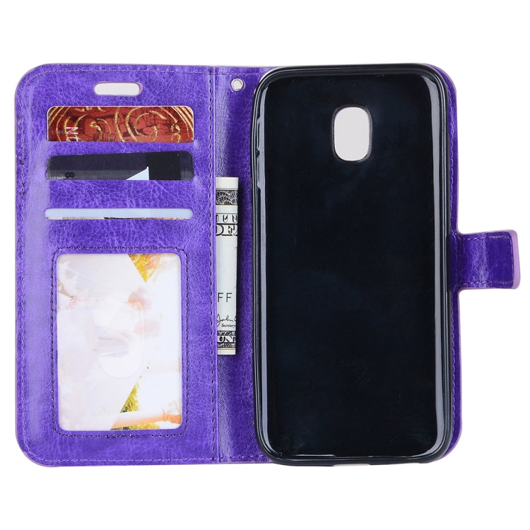 For Galaxy J5 (2017) (EU Version) Crazy Horse Texture Horizontal Flip Leather Case with Holder & Card Slots & Wallet & Photo Frame