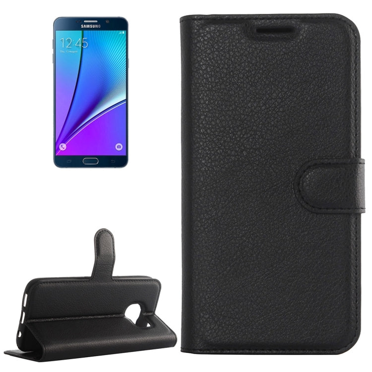 For Galaxy Note 5 / N920 Litchi Texture Horizontal Flip Leather Case with Holder & Card Slots & Wallet