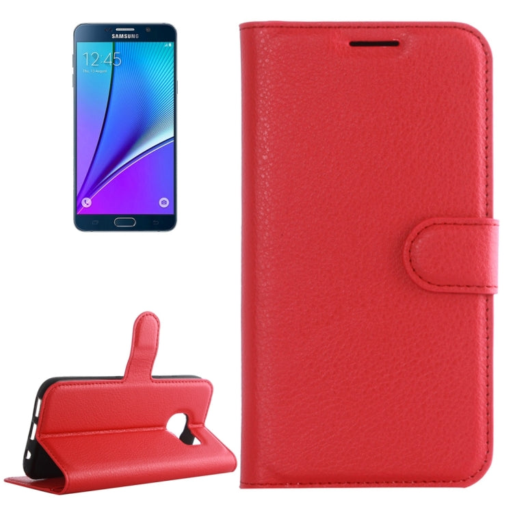 For Galaxy Note 5 / N920 Litchi Texture Horizontal Flip Leather Case with Holder & Card Slots & Wallet