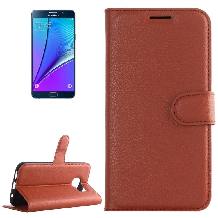 For Galaxy Note 5 / N920 Litchi Texture Horizontal Flip Leather Case with Holder & Card Slots & Wallet