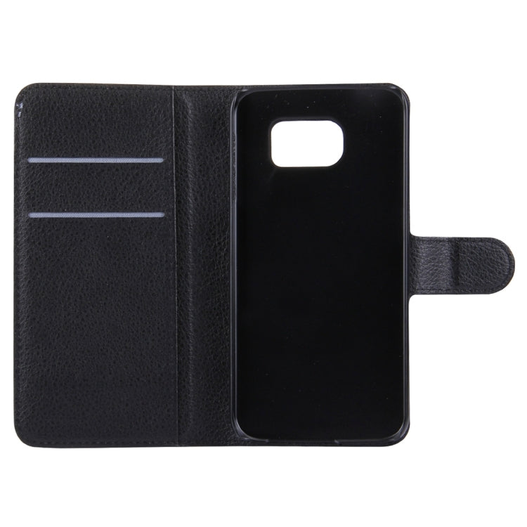 For Galaxy S6 / G920 Litchi Texture Horizontal Flip Leather Case with Holder & Card Slots & Wallet