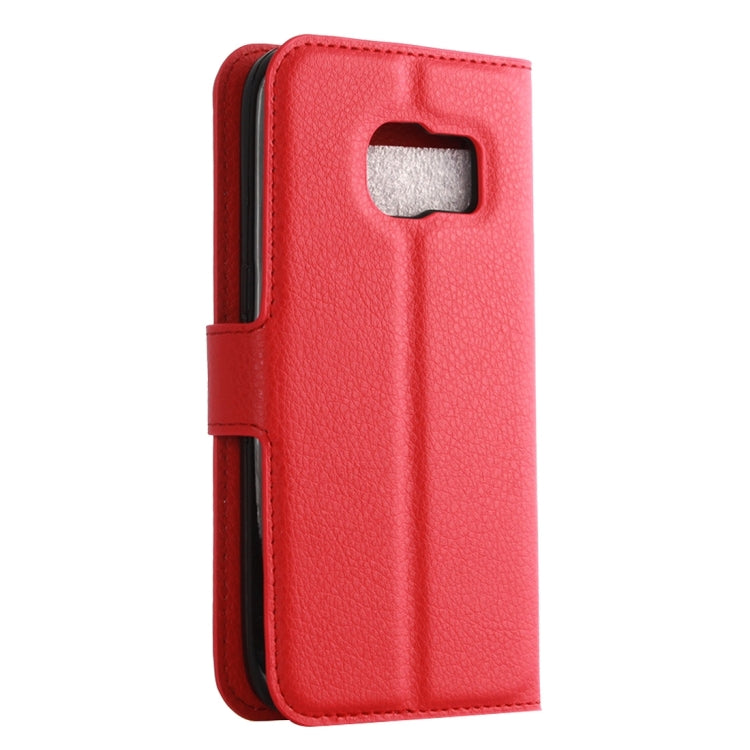 For Galaxy S6 / G920 Litchi Texture Horizontal Flip Leather Case with Holder & Card Slots & Wallet