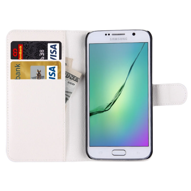 For Galaxy S6 / G920 Litchi Texture Horizontal Flip Leather Case with Holder & Card Slots & Wallet