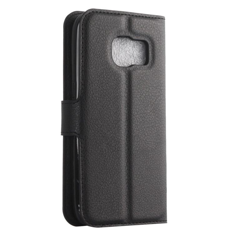 For Galaxy S6 Edge / G925 Litchi Texture Horizontal Flip Leather Case with Holder & Card Slots & Wallet