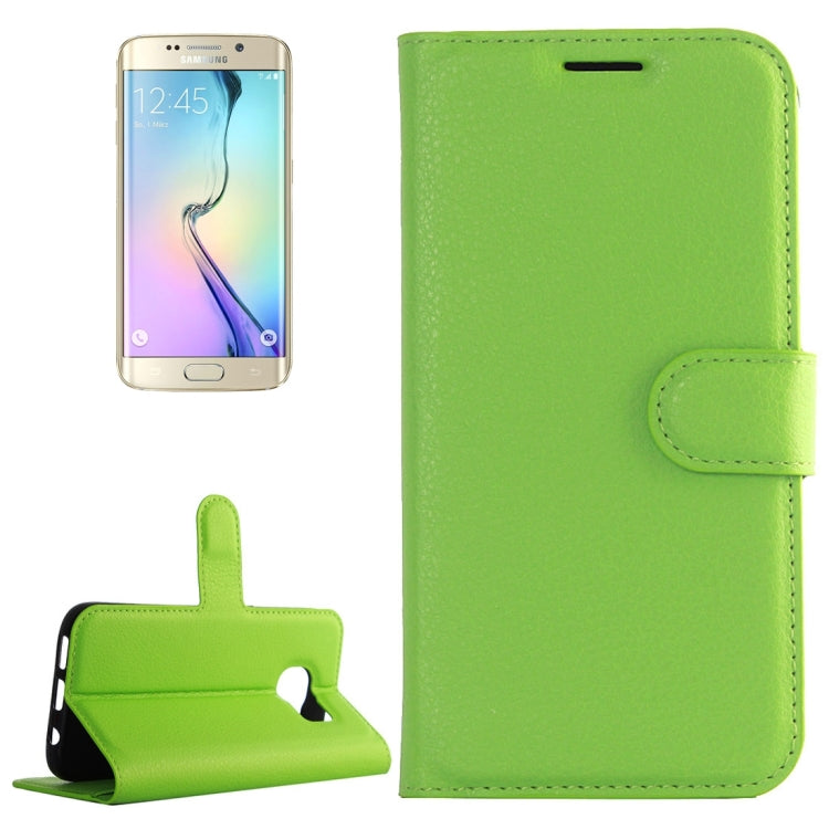 For Galaxy S6 Edge / G925 Litchi Texture Horizontal Flip Leather Case with Holder & Card Slots & Wallet