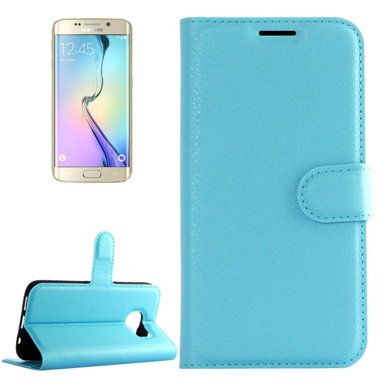 For Galaxy S6 Edge / G925 Litchi Texture Horizontal Flip Leather Case with Holder & Card Slots & Wallet