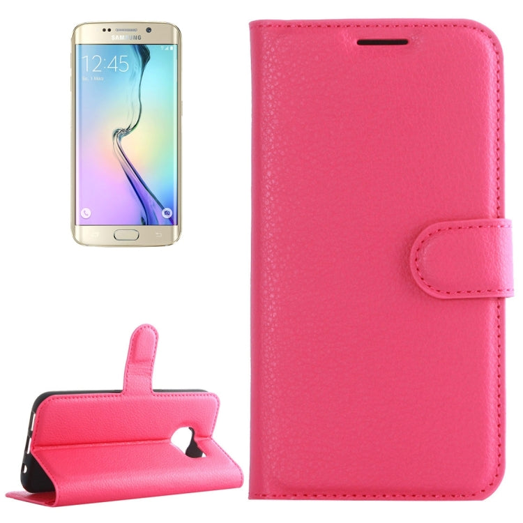 For Galaxy S6 Edge / G925 Litchi Texture Horizontal Flip Leather Case with Holder & Card Slots & Wallet