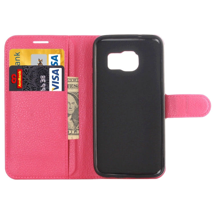 For Galaxy S6 Edge / G925 Litchi Texture Horizontal Flip Leather Case with Holder & Card Slots & Wallet