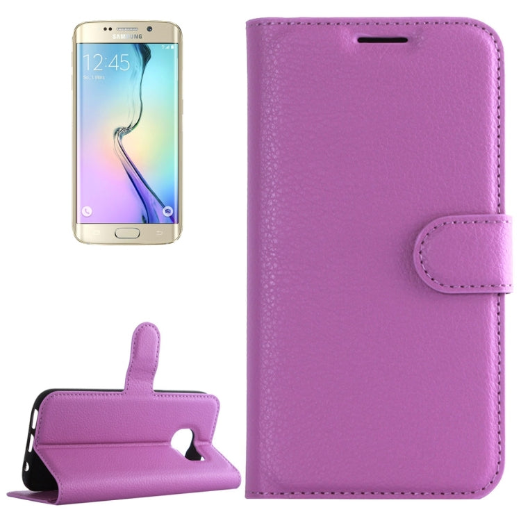 For Galaxy S6 Edge / G925 Litchi Texture Horizontal Flip Leather Case with Holder & Card Slots & Wallet