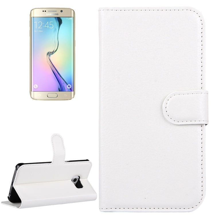For Galaxy S6 Edge / G925 Litchi Texture Horizontal Flip Leather Case with Holder & Card Slots & Wallet