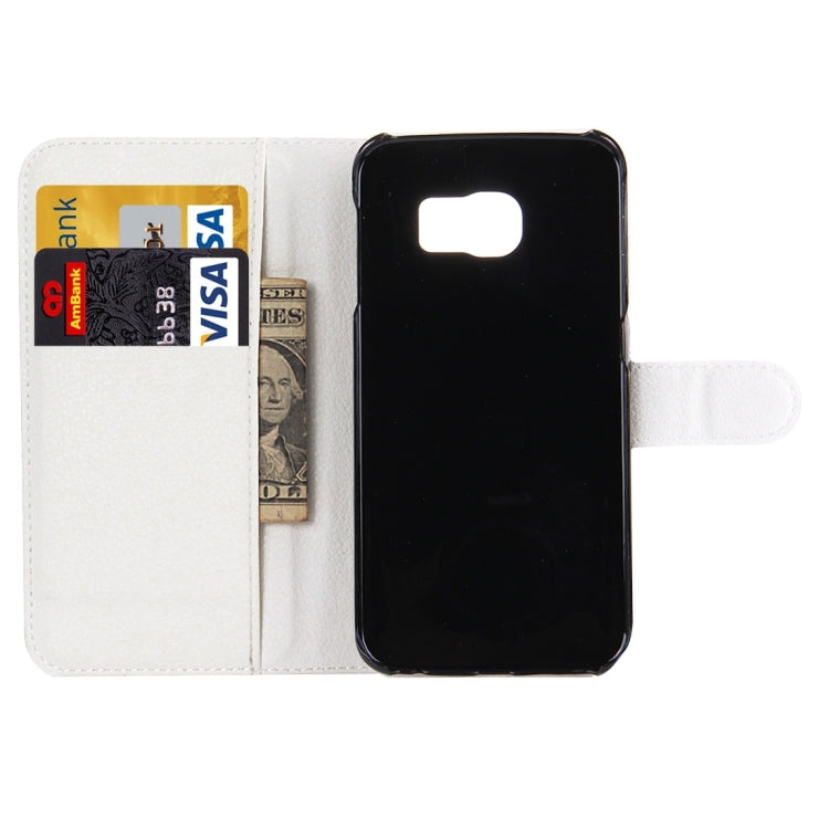 For Galaxy S6 Edge / G925 Litchi Texture Horizontal Flip Leather Case with Holder & Card Slots & Wallet