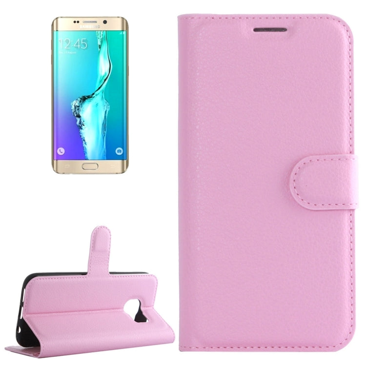 For Galaxy S6 Edge+ / G928 Litchi Texture Horizontal Flip Leather Case with Holder & Card Slots & Wallet
