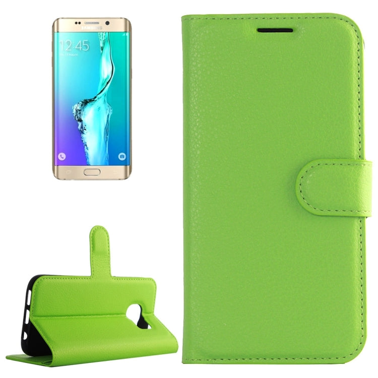 For Galaxy S6 Edge+ / G928 Litchi Texture Horizontal Flip Leather Case with Holder & Card Slots & Wallet