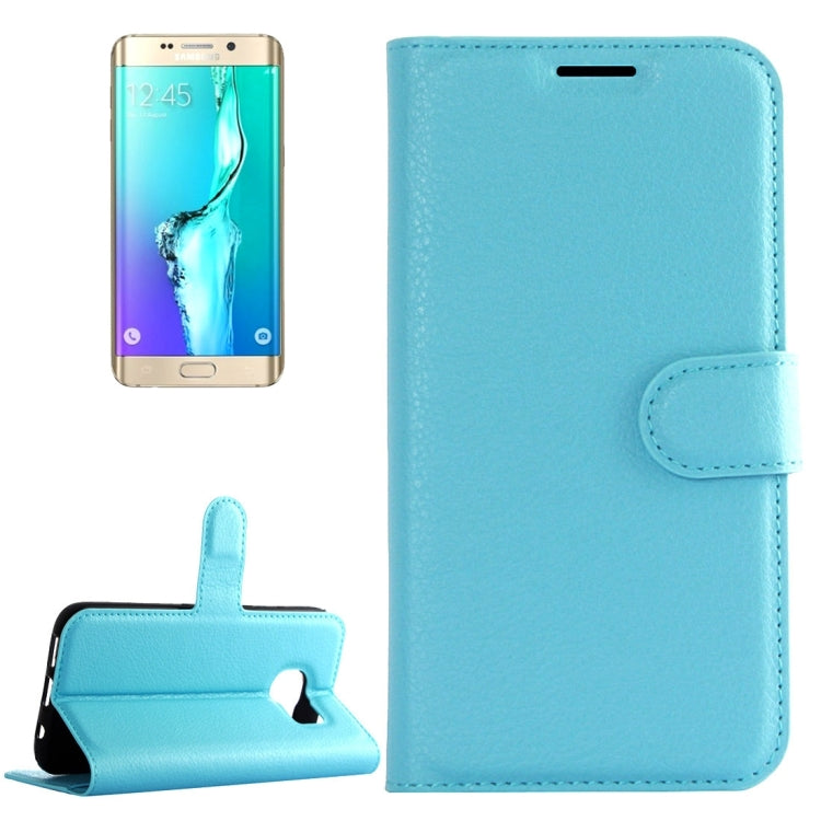 For Galaxy S6 Edge+ / G928 Litchi Texture Horizontal Flip Leather Case with Holder & Card Slots & Wallet