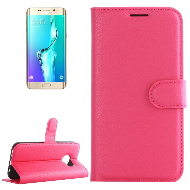 For Galaxy S6 Edge+ / G928 Litchi Texture Horizontal Flip Leather Case with Holder & Card Slots & Wallet